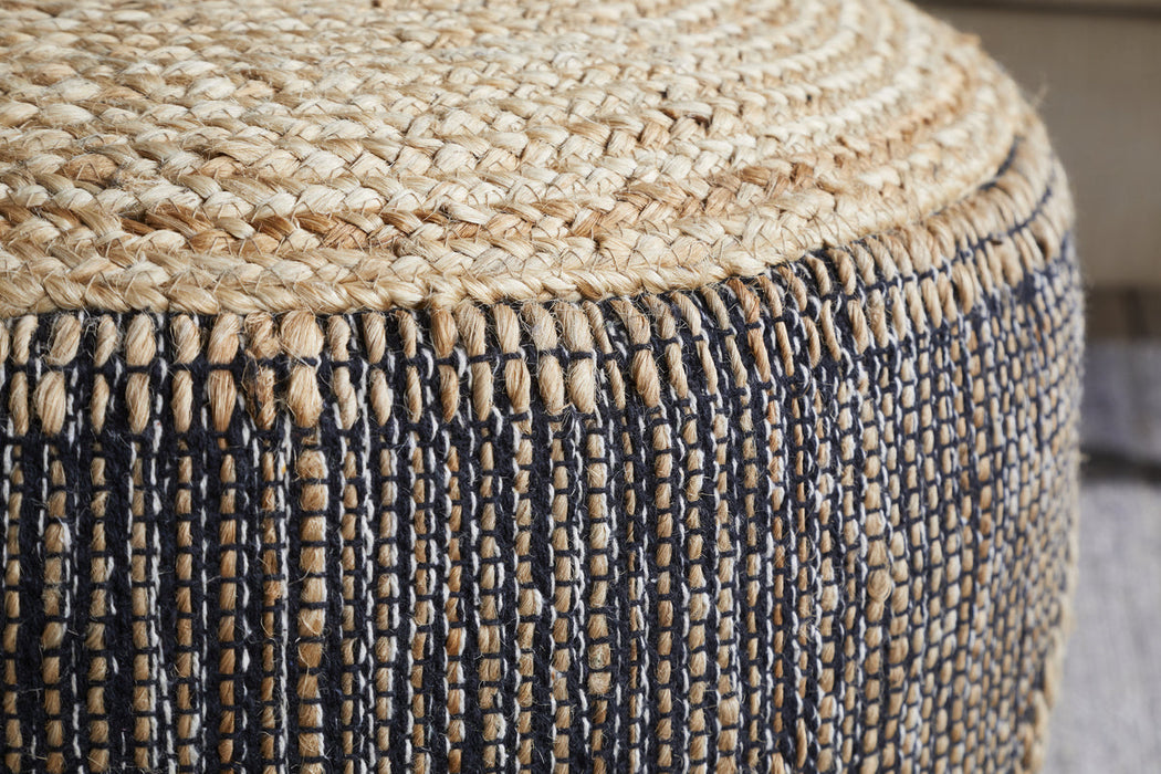 Kapil Jute Round Pouf Charcoal