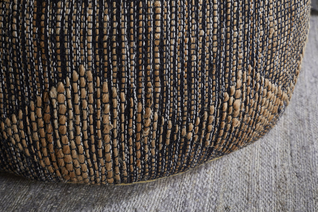Kapil Jute Round Pouf Charcoal
