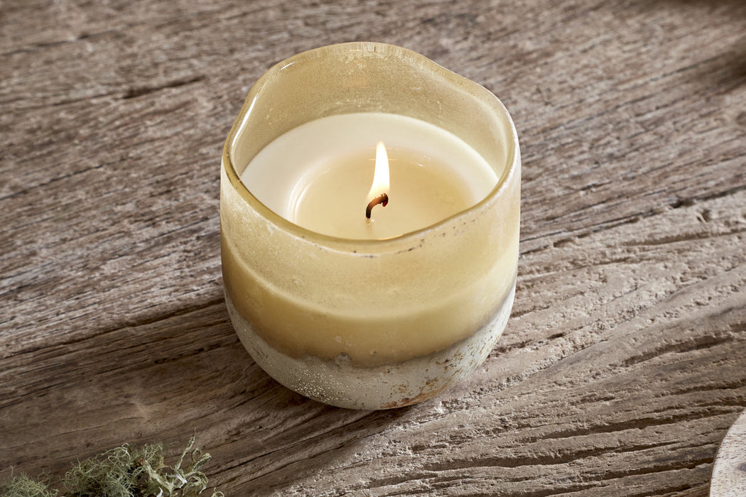 Oakmoss Rose 1 Wick Scented Candle Yellow