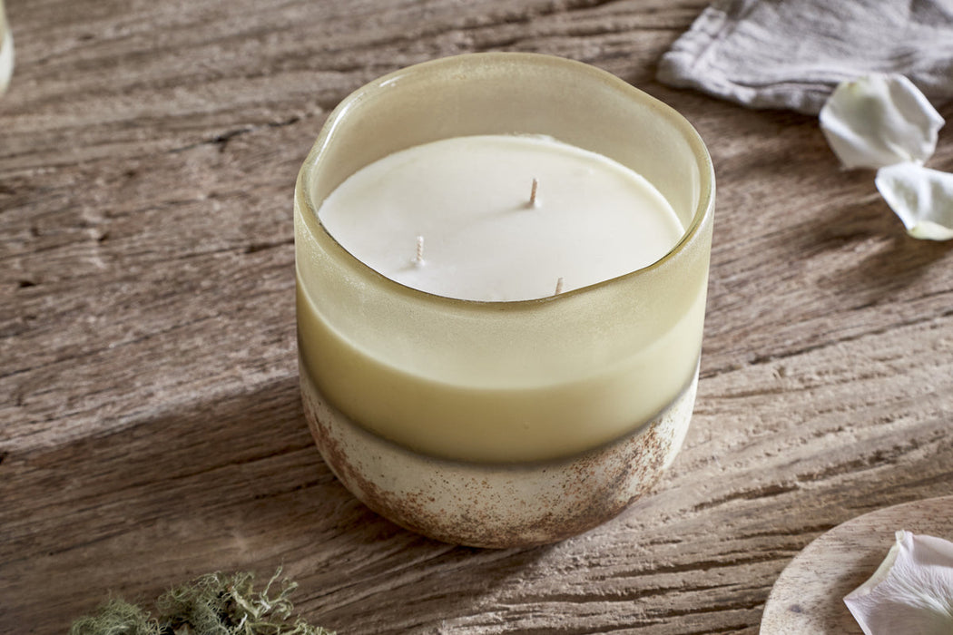 Oakmoss Rose Scented Candle Yellow