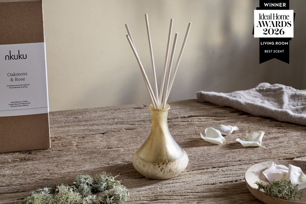 Oakmoss Rose Scented Reed Diffuser Yellow