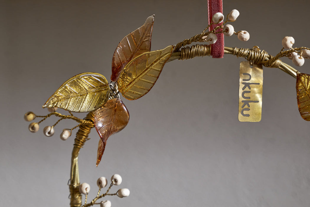 Parili Glass Wreath Small Ochre Small