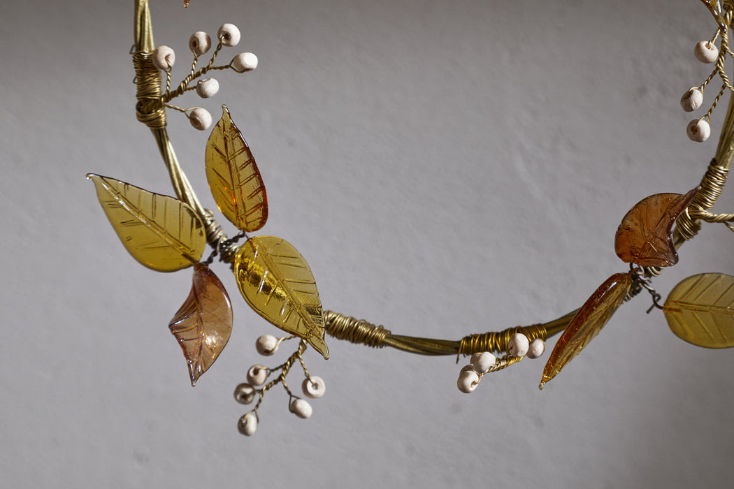 Parili Glass Wreath Small Ochre Small