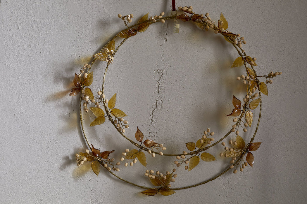 Parili Glass Wreath Large Ochre Large