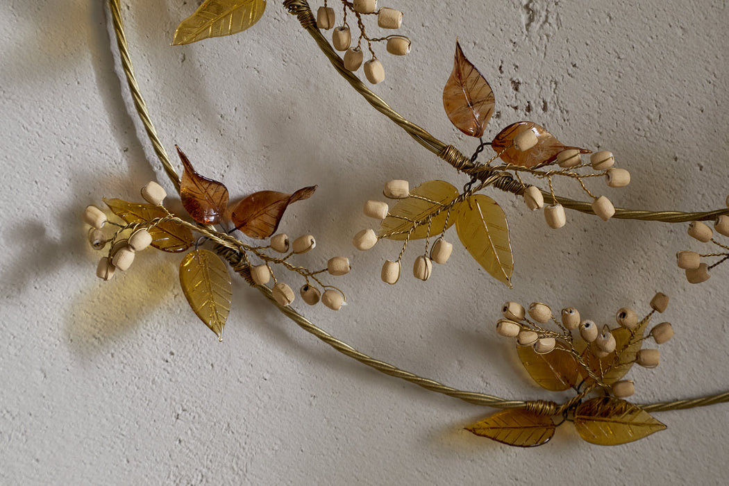 Parili Glass Wreath Large Ochre Large