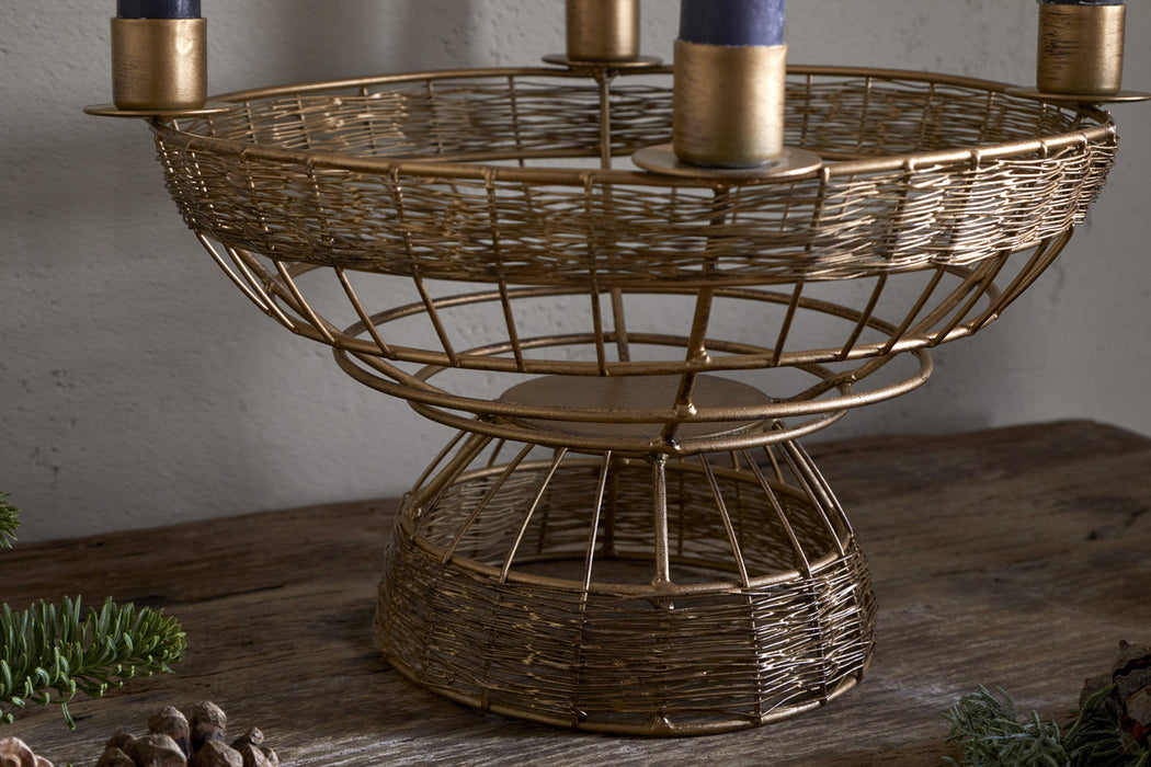 Sangala Candle Holder Antique Brass