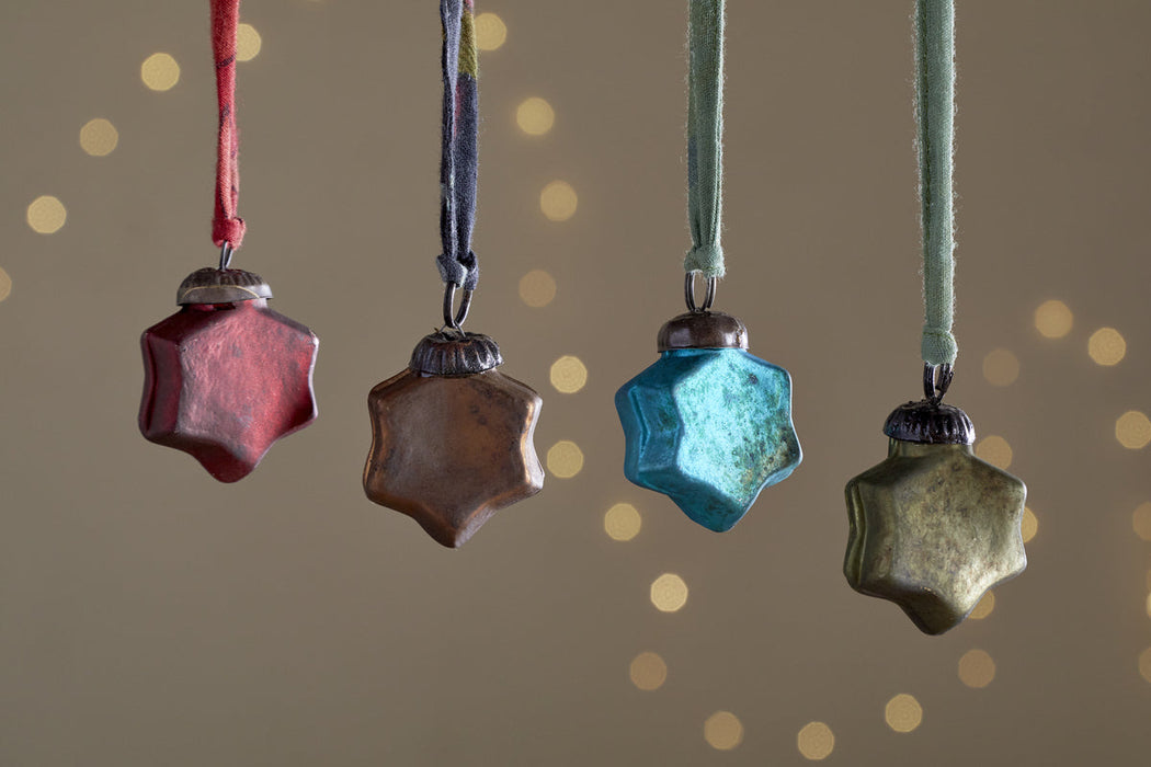 Oko Mini Star Baubles Mixed Matt Set Of 12