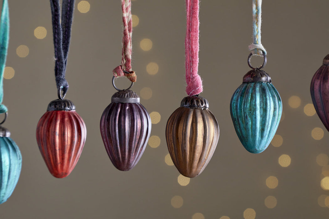 Oko Mini Drop Baubles Mixed Matt Set Of 12