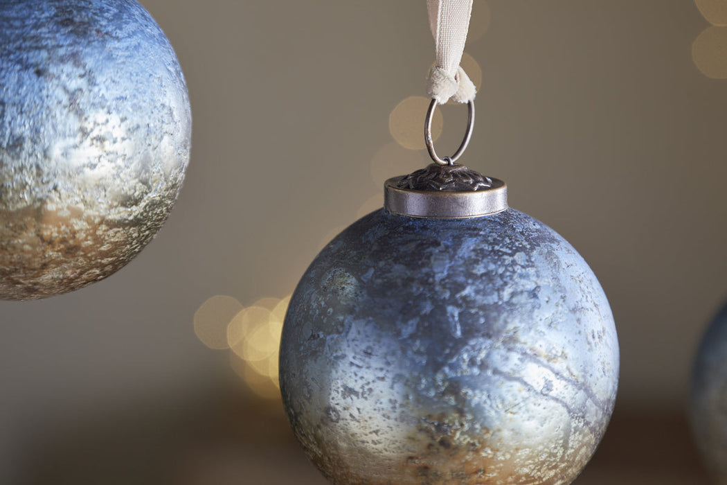 Pasali Baubles Blue Smoke Set Of 4