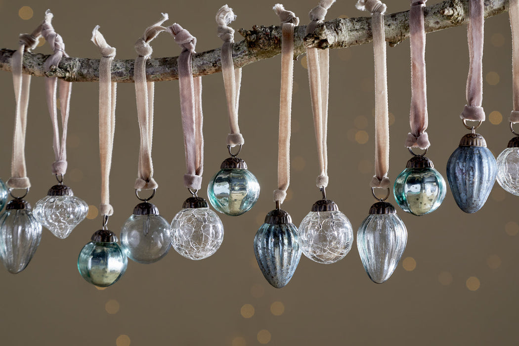 Adisa Bauble Jar - Antique Teal & Clear - Set of 16