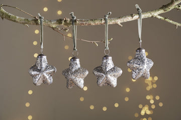 Riyara Bauble - Silver Sparkle - (Set of 4)