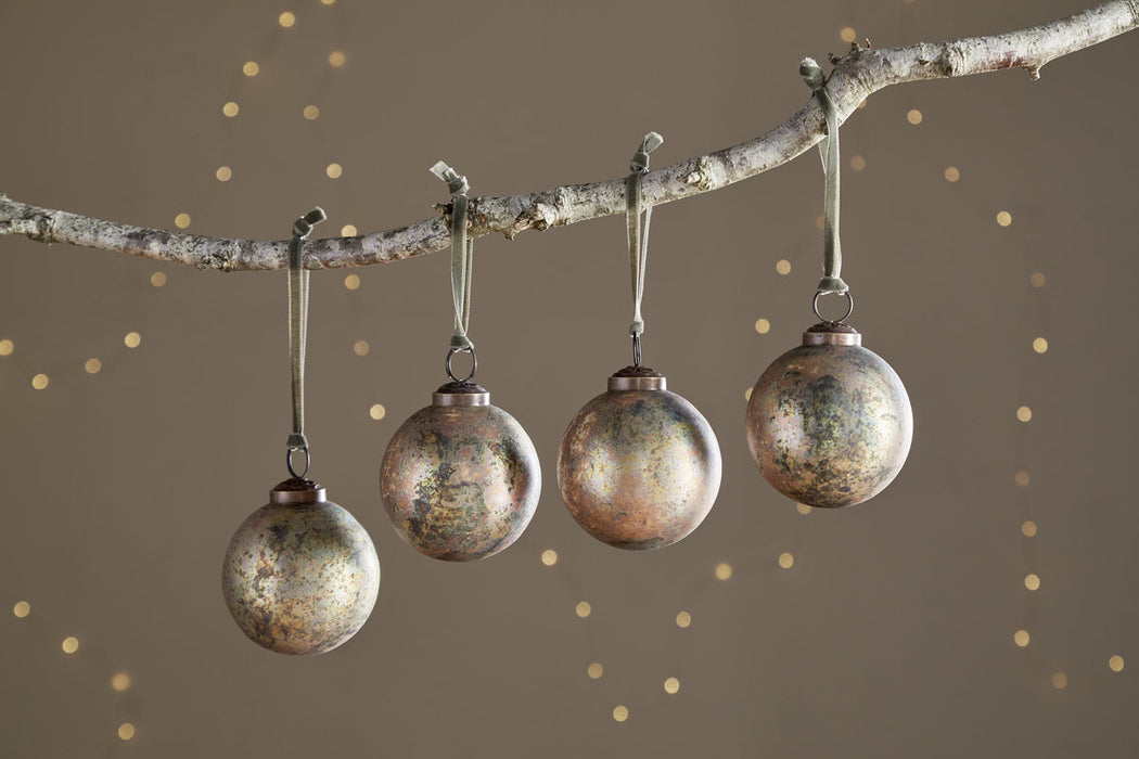 Mavu Baubles Rustic Bronze Green Set Of 4