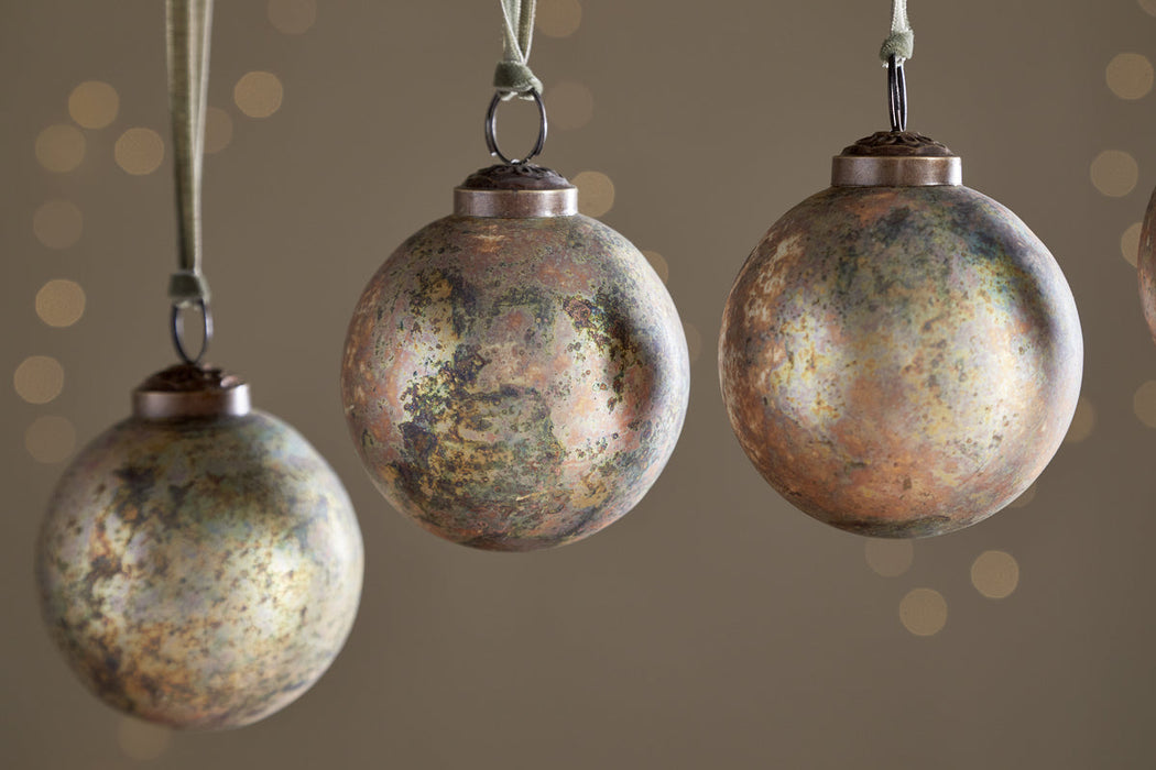 Mavu Baubles Rustic Bronze Green Set Of 4