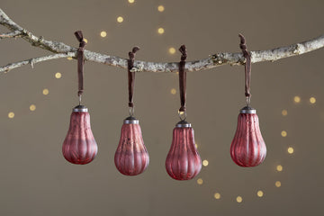 Pannee Drop Baubles - Merlot - (Set of 4)