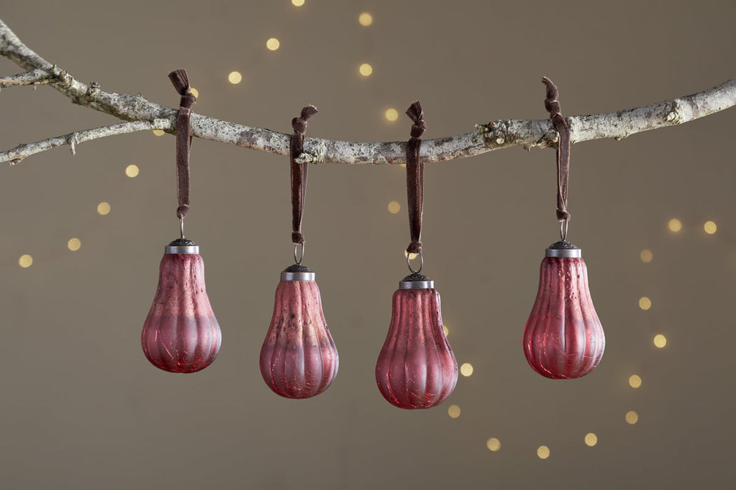 Pannee Drop Baubles Merlot Set Of 4