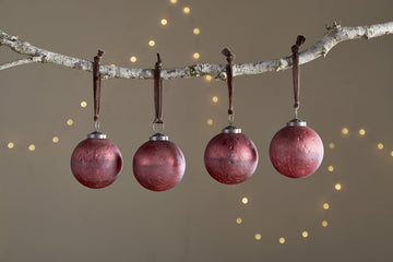 Pannee Round Baubles - Merlot - (Set of 4)