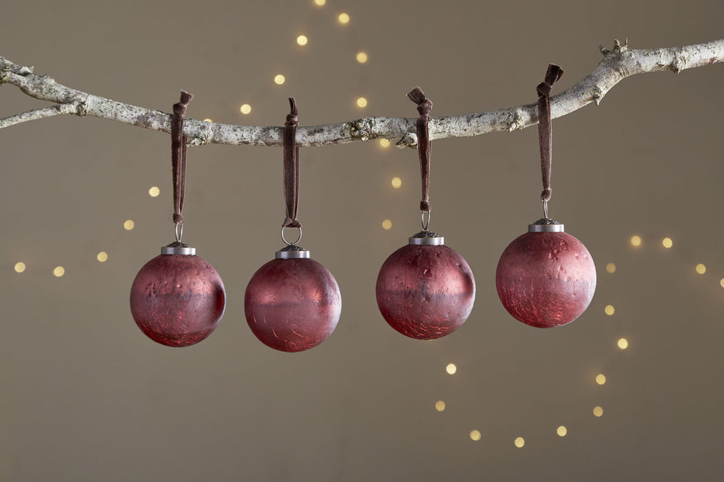 Pannee Round Baubles Merlot Set Of 4