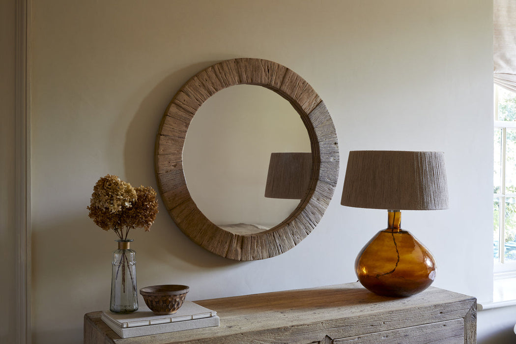 Ibo Reclaimed Round Wall Mirror Natural