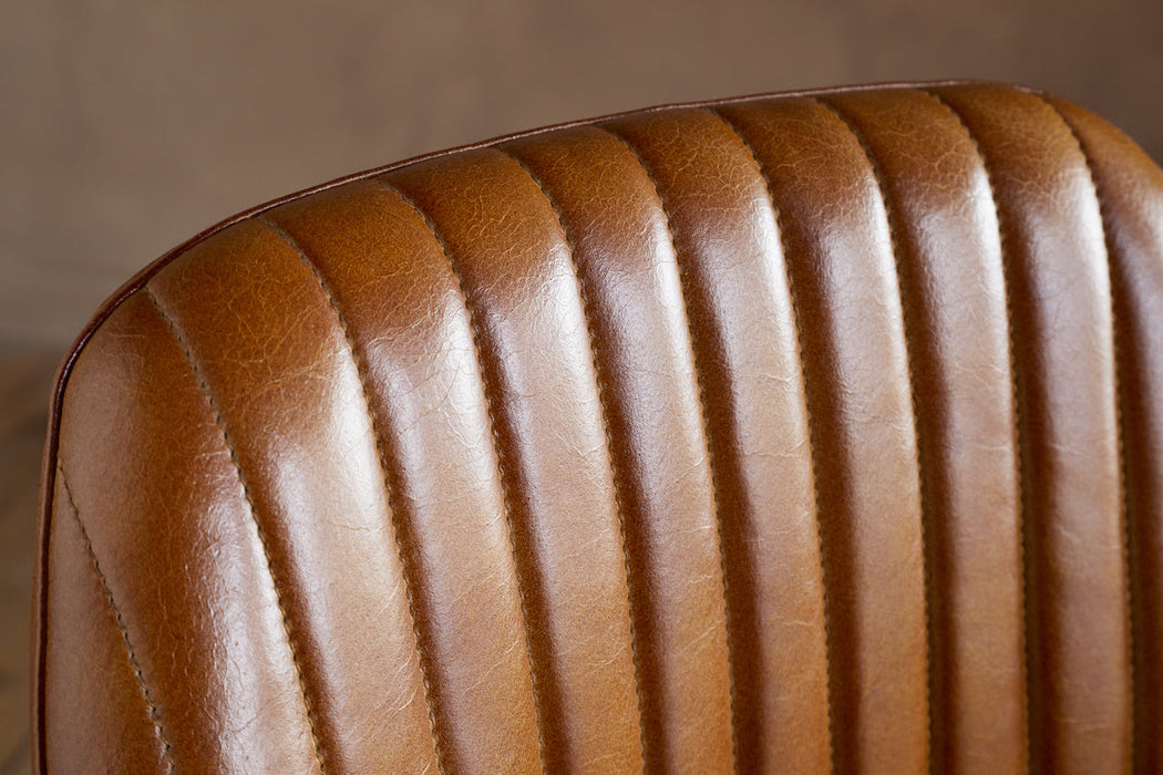 Harsha Leather Counter Chair - Aged Tan
