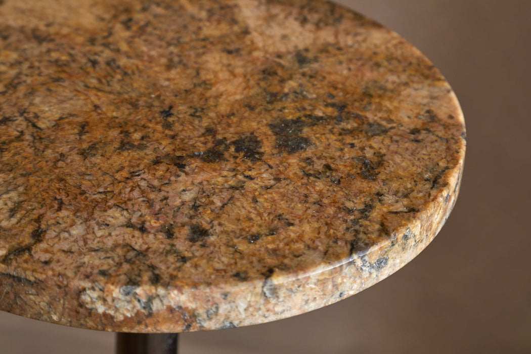 Israj Marble & Iron Side Table - Aged Black