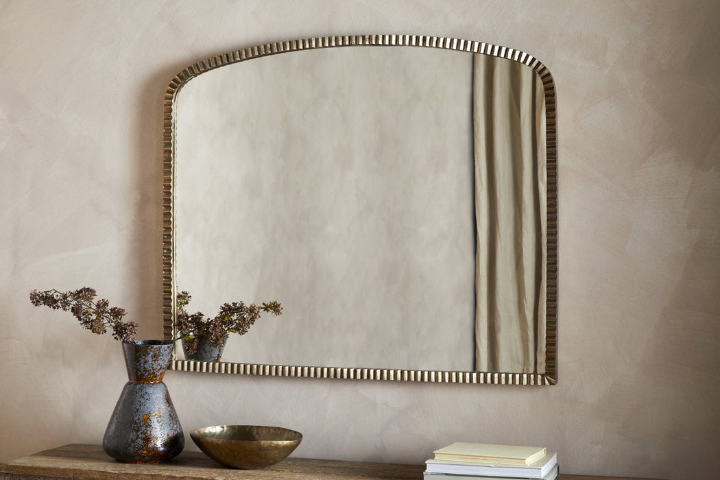 Juhli Arched Mirror Aged Antique Brass Large