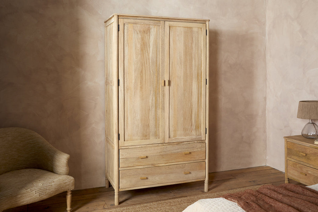 Sri Mango Wood Wardrobe Natural
