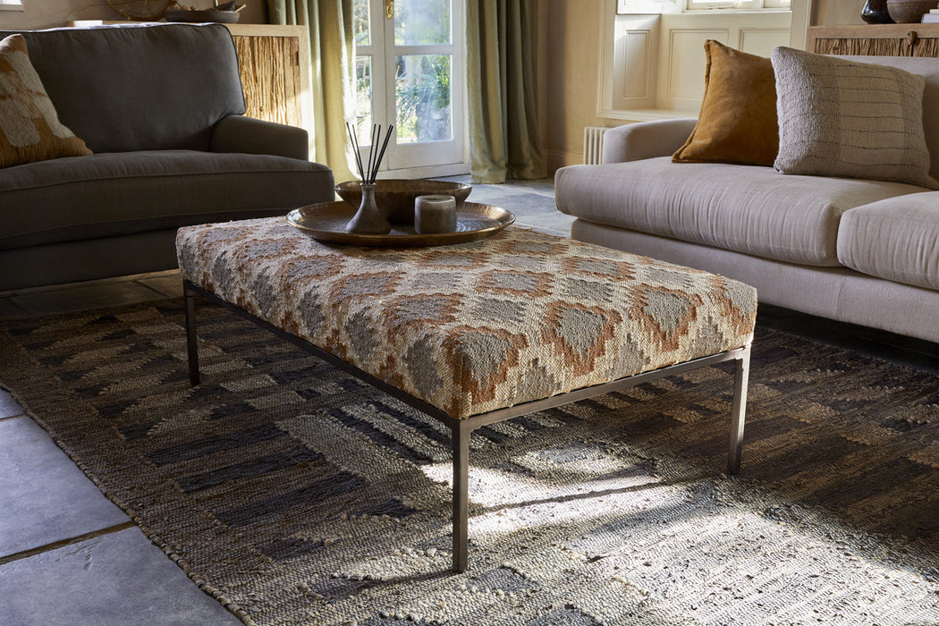 Yalin Upholstered Ottoman Rust