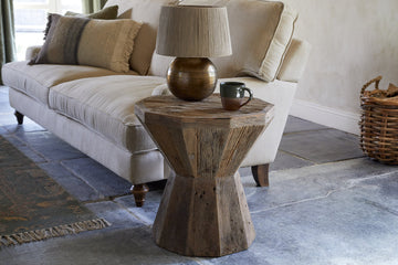Juhi Reclaimed Wood Side Table - Natural