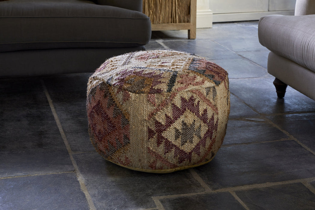 Barir Kilm Upholstered Pouf Multi