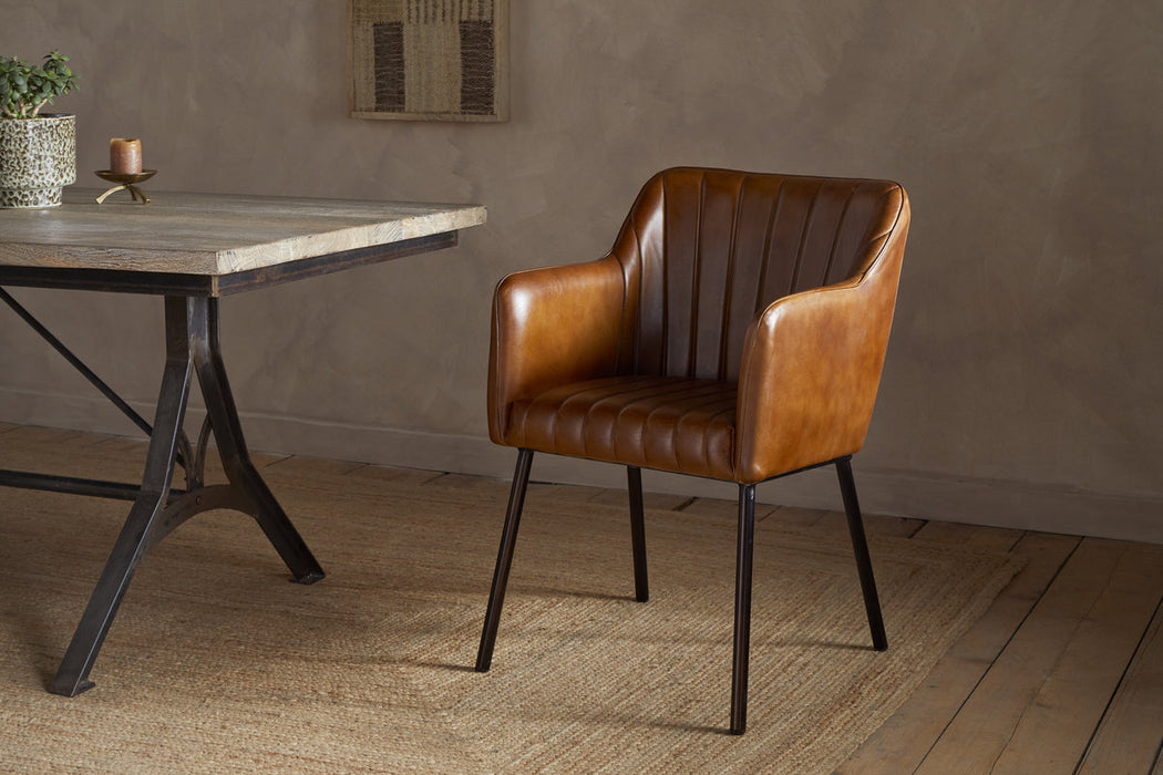 Lal Leather Armchair Aged Tan