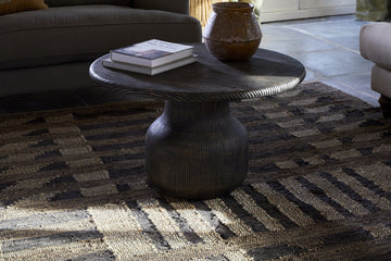 Vivan Grooved Coffee Table - Charcoal