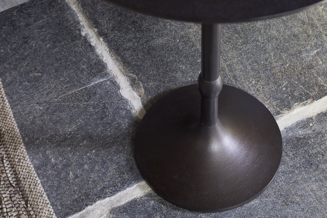 Lahar Cast Metal Tall Side Table - Aged Black