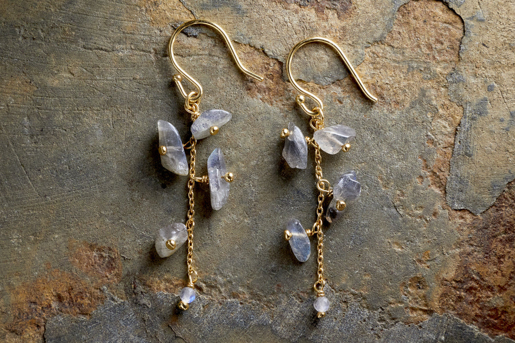 Jaradi Labradorite Earrings Gold