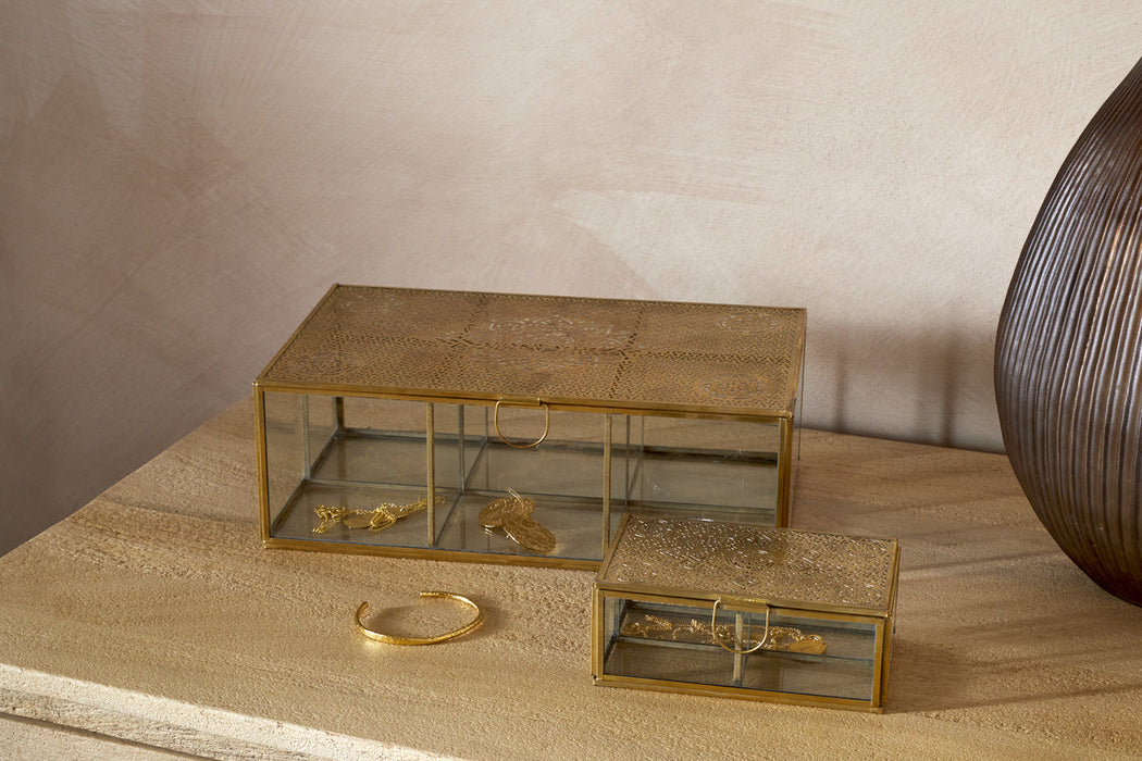 Kijang Jewellery Box Brass Clear