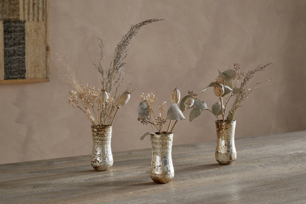Rumi Mini Vases Silver Rust Set Of 3