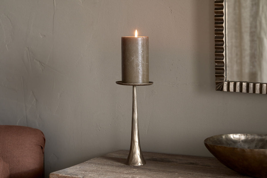Lora Pillar Candle Holder Brass