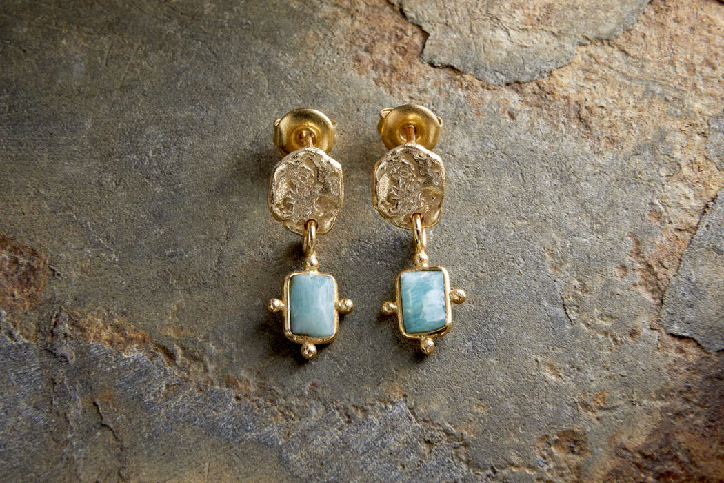 Ebbe Amazonite Earrings Gold