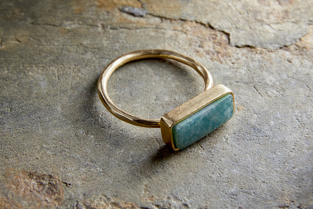 Damaia Amazonite Ring Gold