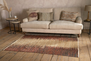 Kekere Jute & Cotton Rug - Natural & Rust - 150 x 240cm
