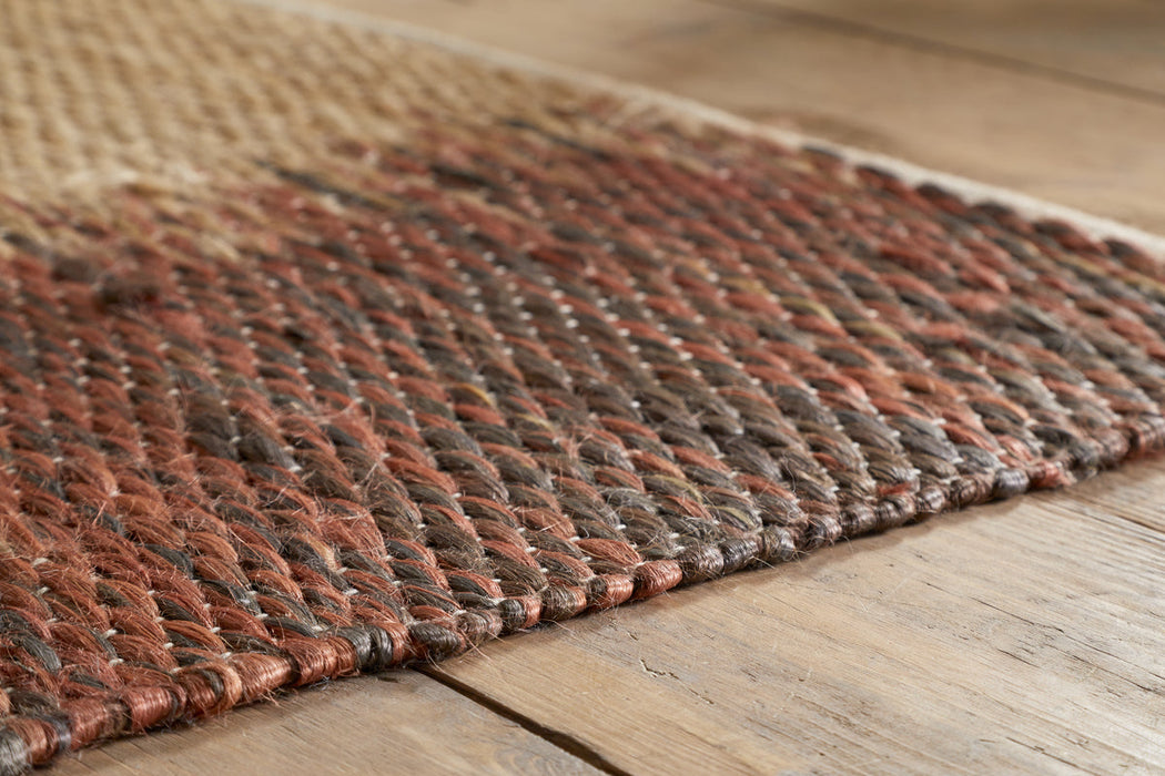 Kekere Jute & Cotton Rug - Natural & Rust