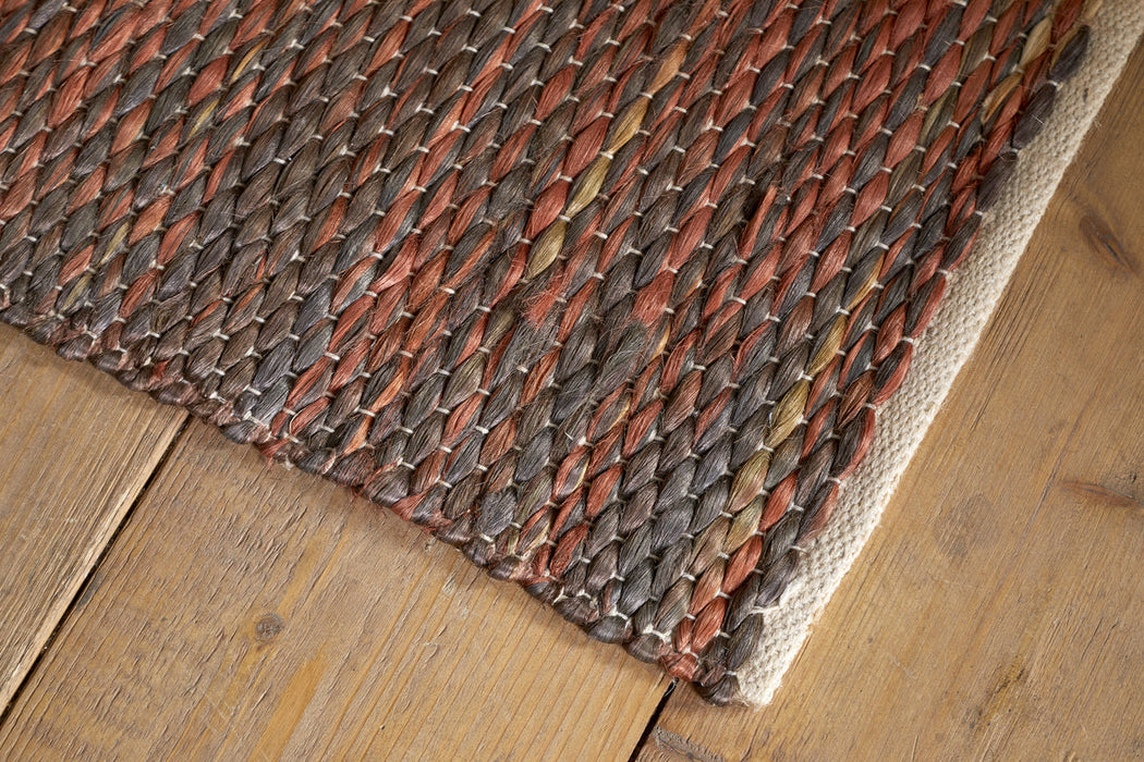 Kekere Jute & Cotton Rug - Natural & Rust