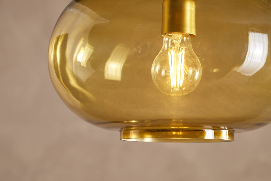 Otoro Recycled Glass Pendant - Honey - Small Round