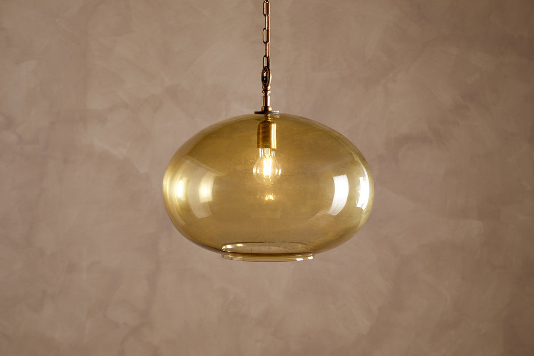 Otoro Recycled Glass Pendant - Honey - Large Round