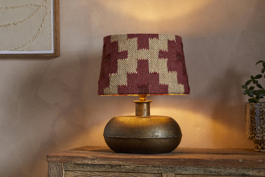 Kaadu Jute Kilim Lampshade Rust Natural Medium