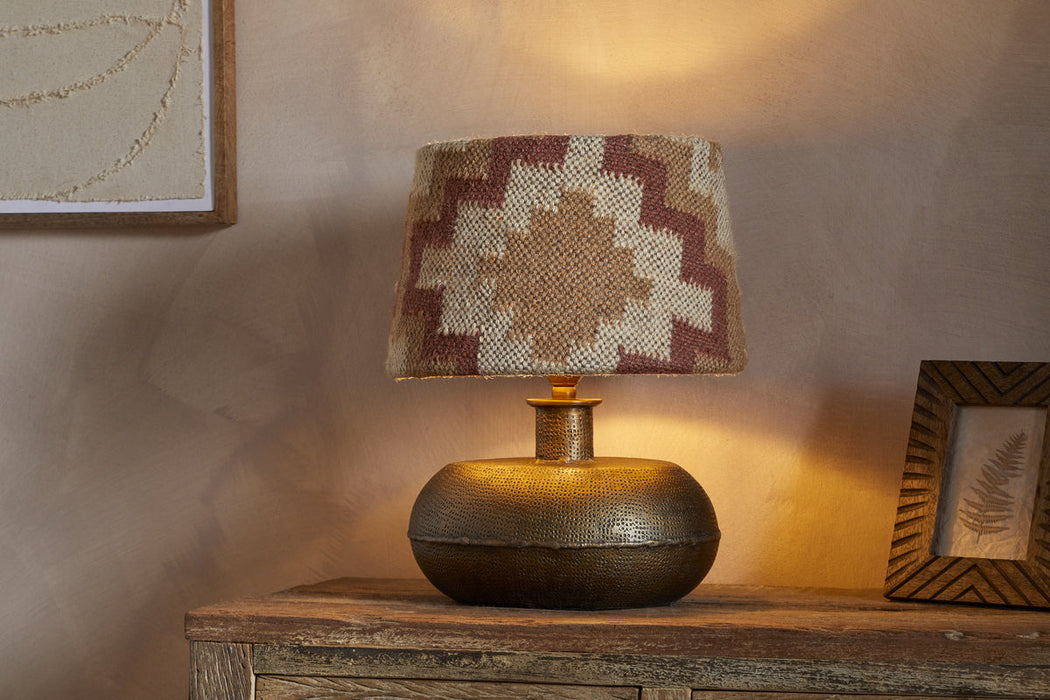Shanto Jute Kilim Lampshade Rust Natural Medium