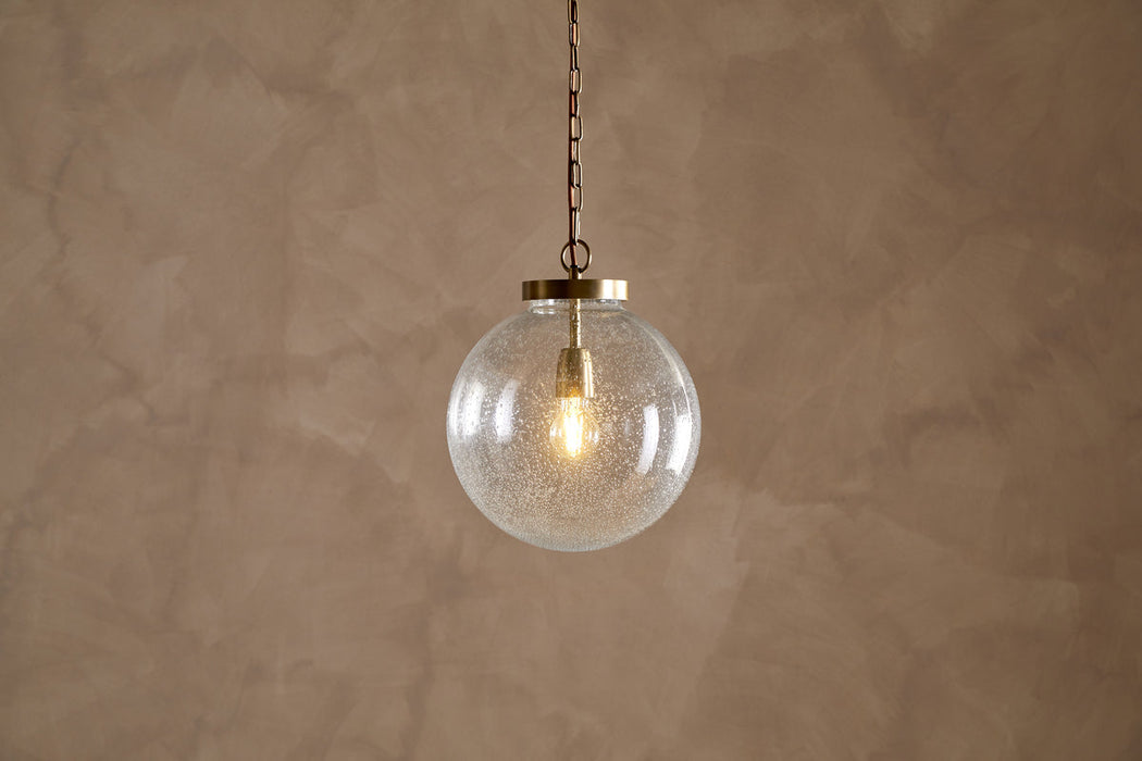 Jayeda Recycled Glass Ball Pendant Clear