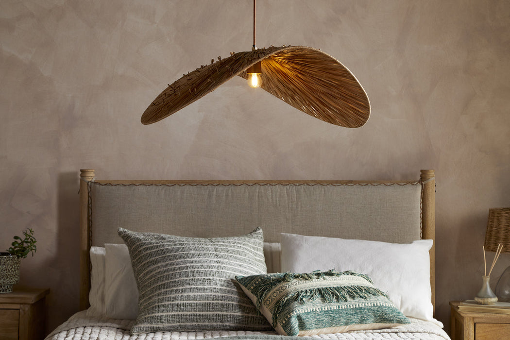 Essubi Raffia Organic Weave Pendant Natural