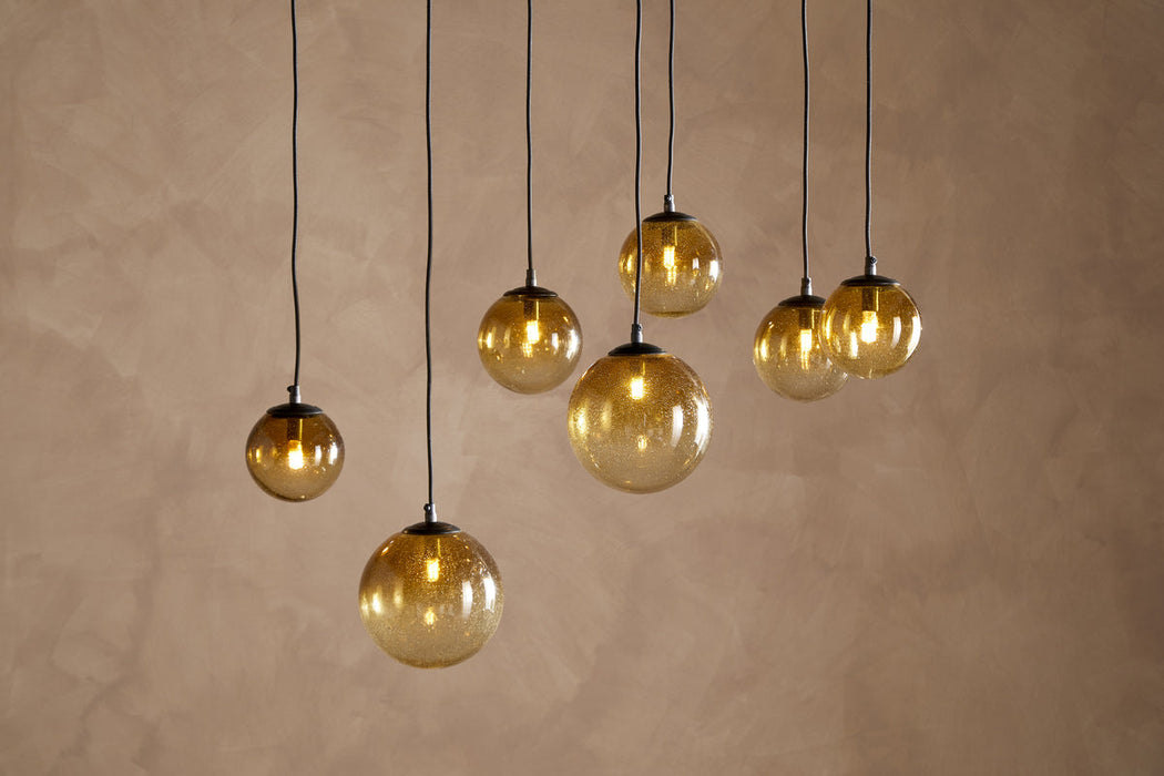 Jerami Recycled Glass Linear Statement Chandelier Caramel