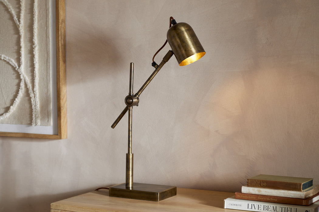 Thenkara Directional Desk Lamp Antique Brass