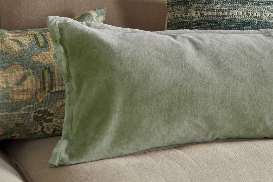 Menmai Statement Velvet Lumbar Cushion Cover - Moss Green